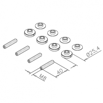 Montage-Set (4 Stück) - 25,4 mm